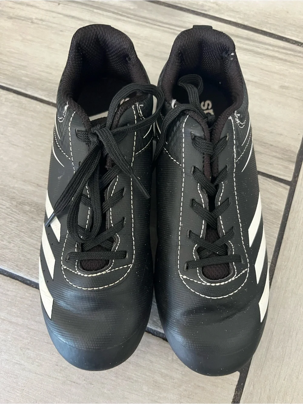 adidas Kids Black and White Cleats